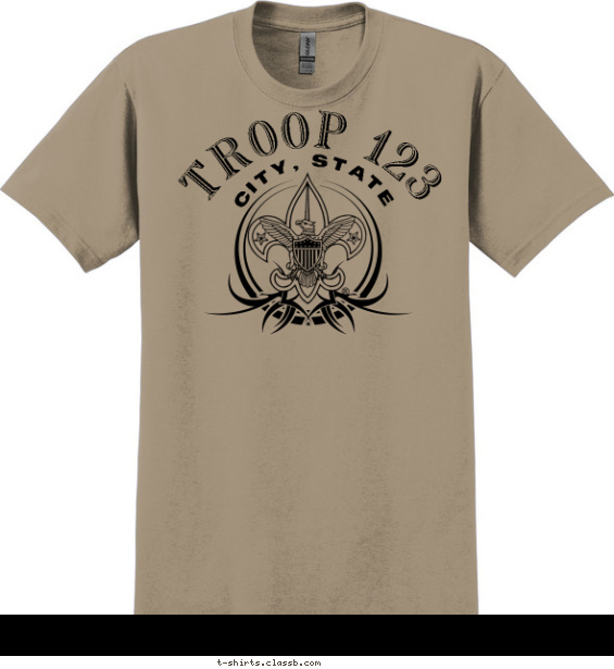 Troop BSA Tribal Banner Shirt T-shirt Design