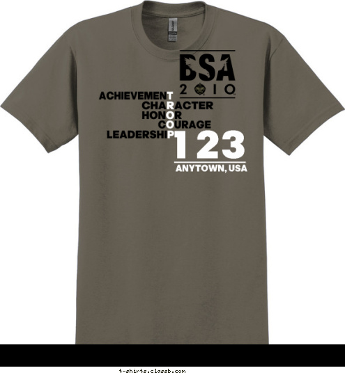 123 ANYTOWN, USA T-shirt Design SP2634