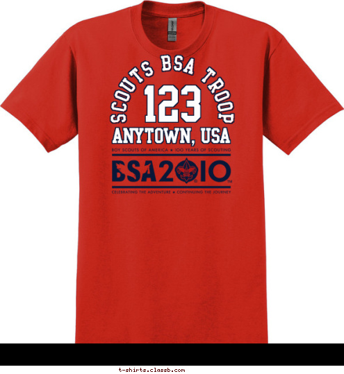 123 ANYTOWN, USA BOY SCOUT TROOP T-shirt Design SP2184