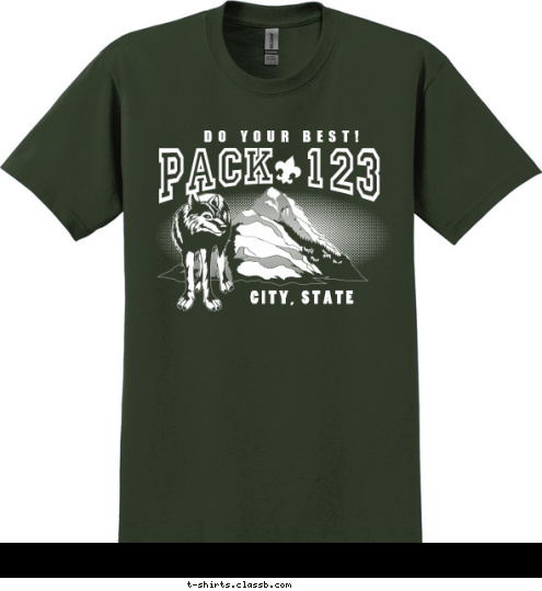 Your text here OBEY THE LAW OF THE PACK PACK  123 CITY, STATE DO YOUR BEST! T-shirt Design SP1662