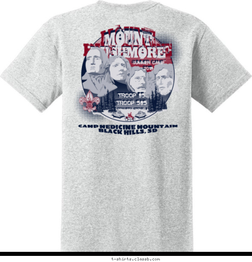 T-shirt Design Troop 95 - Rushmore Design #1 - Gray