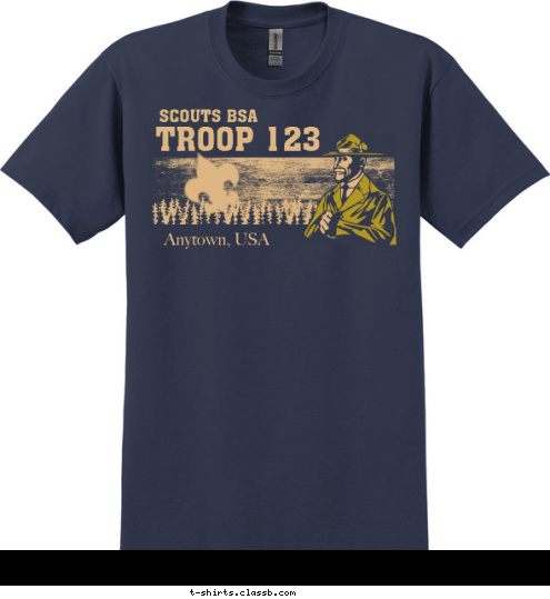 Your text here Anytown, USA TROOP 123 BOY SCOUT T-shirt Design SP1664