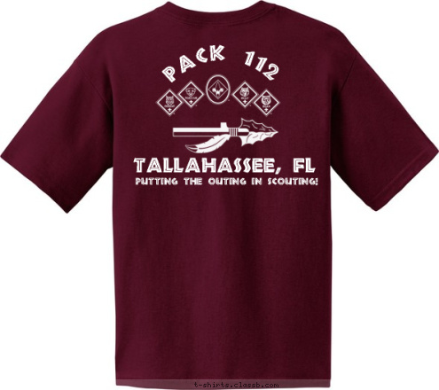 Putting the Outing in Scouting! 112 Tallahassee, FL Pack 112 Pack T-shirt Design 