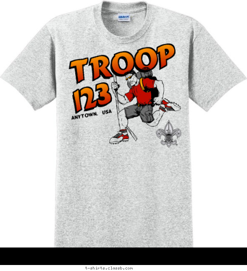 Your text here 123 ANYTOWN, USA TROOP T-shirt Design SP66
