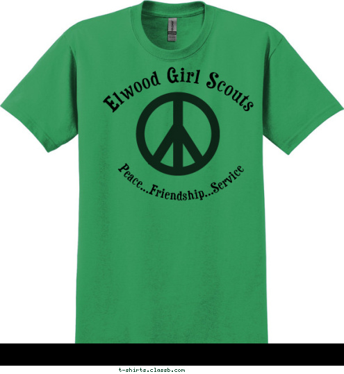 Service Unit 725 Peace...Friendship...Service Elwood Girl Scouts T-shirt Design 