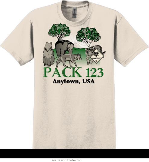 PACK 123 Anytown, USA PACK 123 T-shirt Design 