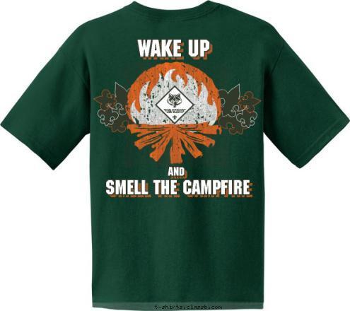 T-shirt Design wake up and smell the campfire