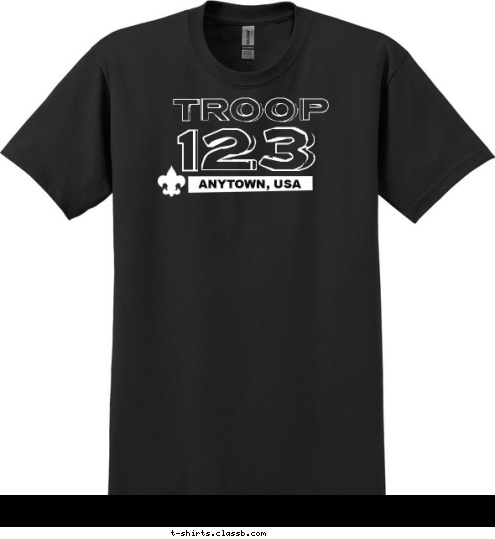 ANYTOWN, USA 123 TROOP T-shirt Design SP428