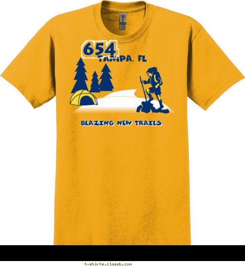 BLAZING NEW TRAILS
 654 TAMPA, FL T-shirt Design 