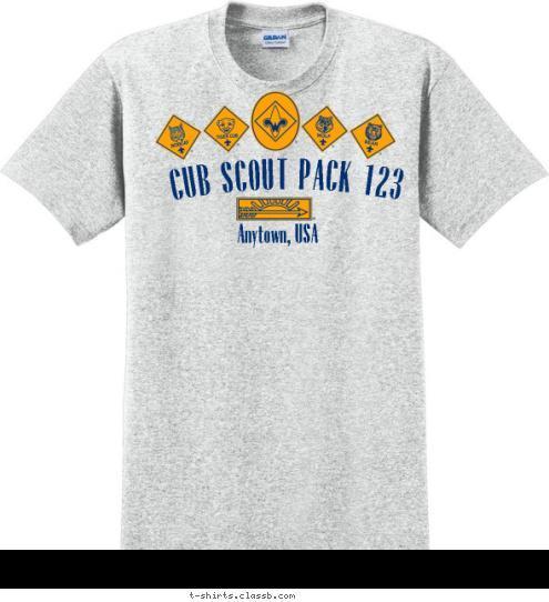 Your text here Anytown, USA CUB SCOUT PACK 123 T-shirt Design SP58