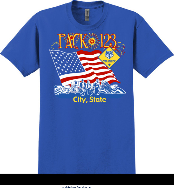 Cub Scout™ Pack Design » SP83 Patriotic American History Dark Shirts