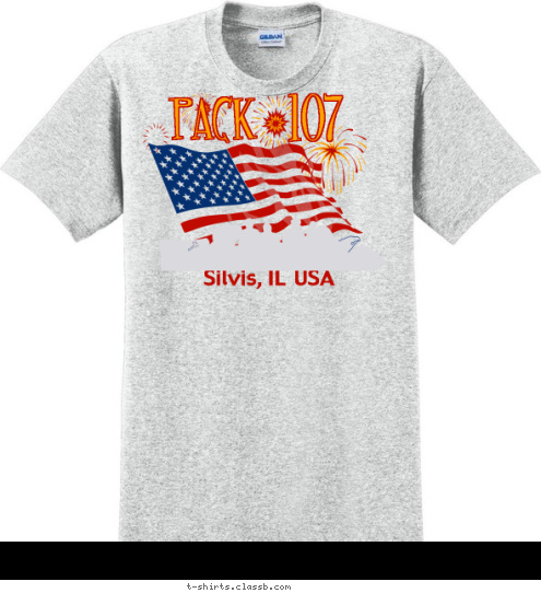 Silvis, IL  USA 107 PACK  T-shirt Design 