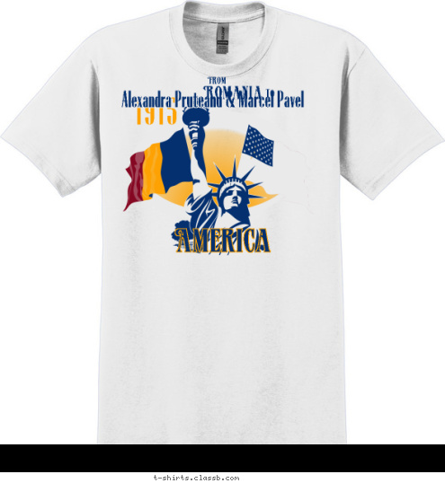 America TO Romania From Alexandra Pruteanu & Marcel Pavel 1915 T-shirt Design 