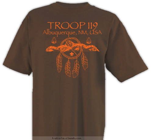 2009 Albuquerque, NM, USA TROOP 119 T-shirt Design Mountain Feathers