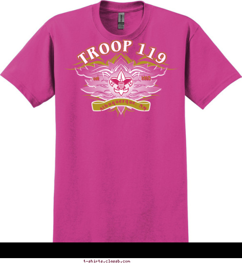 1912 est Albuquerque, NM TROOP 119 T-shirt Design Tough Guys Wear Pink