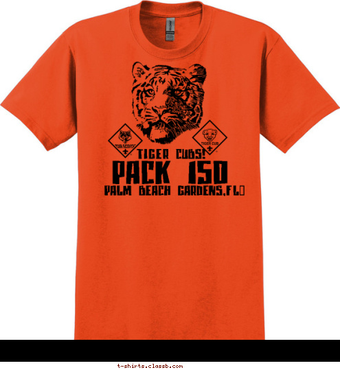 Palm Beach Gardens,FL> TIGER CUBS! Pack 150 T-shirt Design 