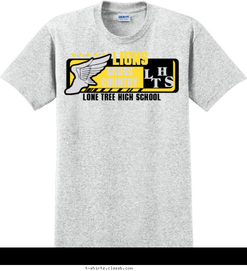 T S H L CROSS
COUNTRY LONE TREE HIGH SCHOOL LIONS T-shirt Design 