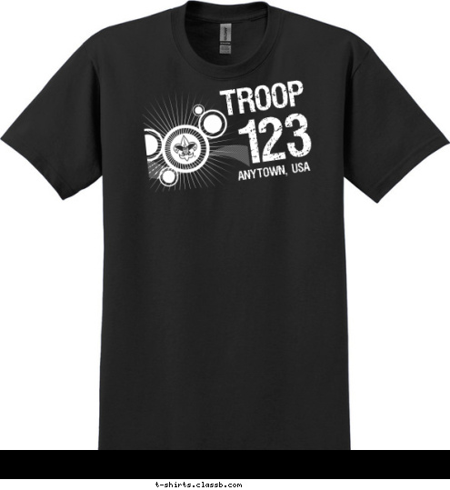 ANYTOWN, USA 123 TROOP T-shirt Design SP2183