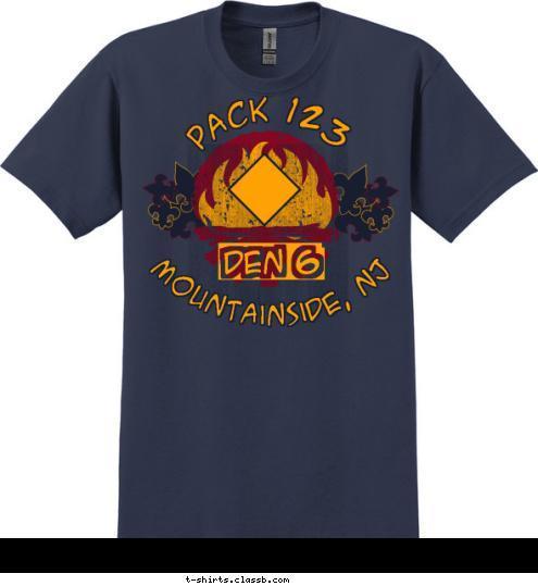 Den 6 PACK 123 Mountainside, NJ T-shirt Design 