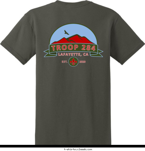 T-shirt Design TROOP 284 ~ EAGLE FACE FRONT