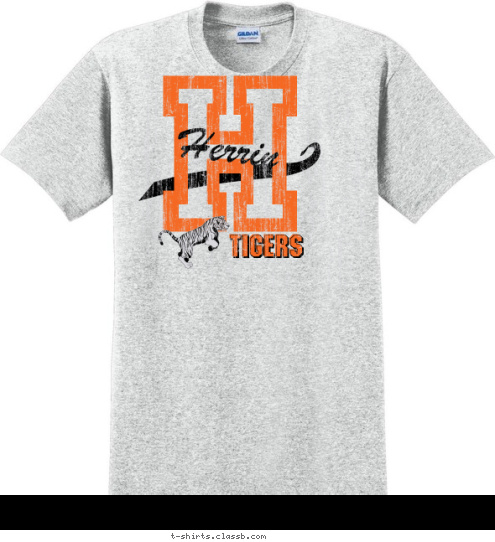 Herrin TIGERS TIGERS TIGERS H T-shirt Design 