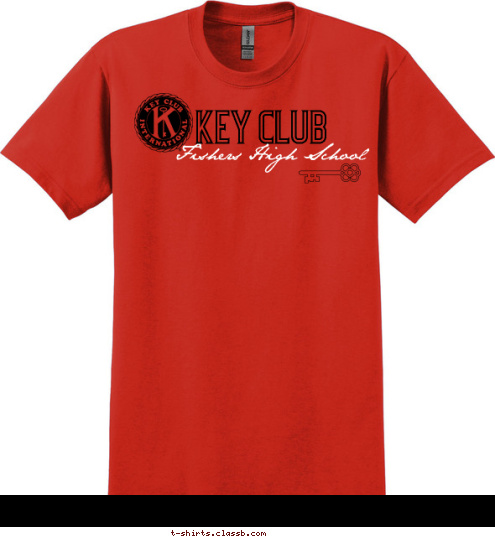 You will come across many locked doors, but ACTION is the KEY! Key Club Fishers High School T-shirt Design 