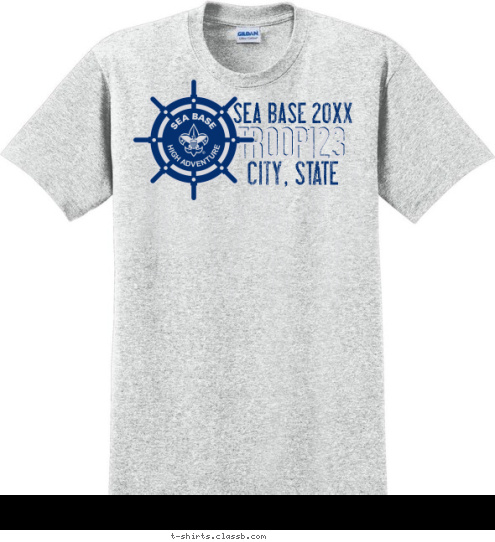 Your text here BASE 2012 USA SEA BASE 2017 ANYTOWN 123 TROOP T-shirt Design SP587