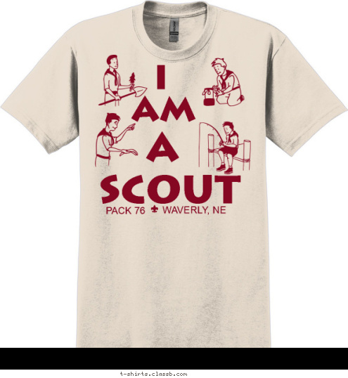 Citizenship DOING MY BEST WAVERLY, NE PACK 76 SCOUT A AM I T-shirt Design 