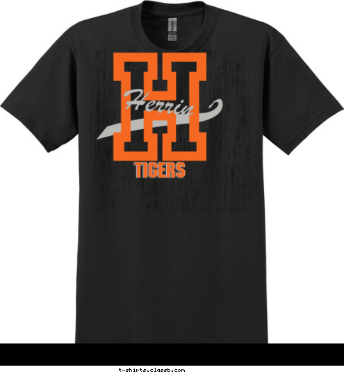 Herrin TIGERS TIGERS TIGERS H T-shirt Design TIGERS ON BLACK