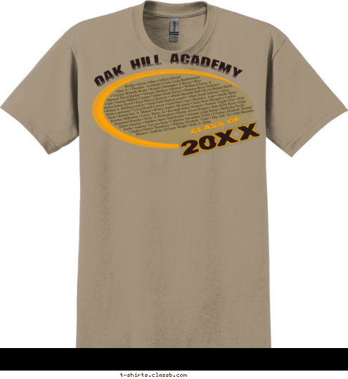 2012 2012 CLASS OF OAK HILL ACADEMY T-shirt Design SP122