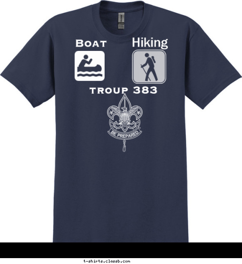 shoot Swim  Hiking troup 383 Boat T-shirt Design 