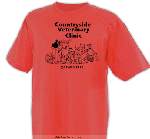 (217)532-5310   Veterinary
   Clinic Countryside T-shirt Design 