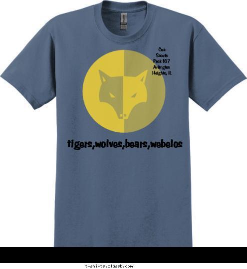 Cub Scouts Pack 167 Arlington Heights, IL Do Your Best! tigers,wolves,bears,webelos T-shirt Design 