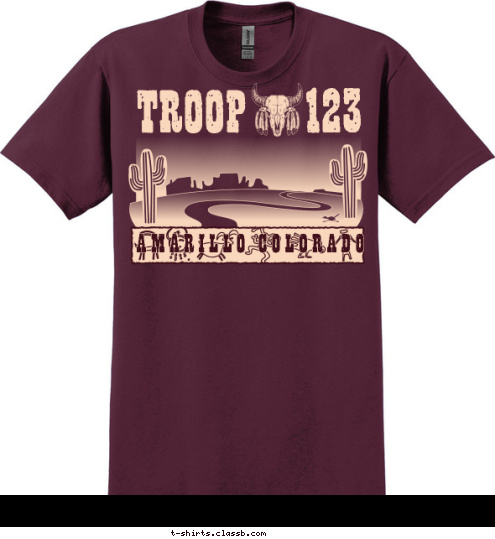 Your text here A M A R I L L O   C O L O R A D O TROOP      123 T-shirt Design SP223