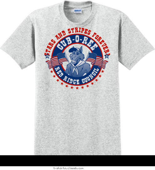 Your text here 11 20 RED RIDGE COUNCIL CUB-O-REE STARS AND STRIPES FOREVER! T-shirt Design SP1433
