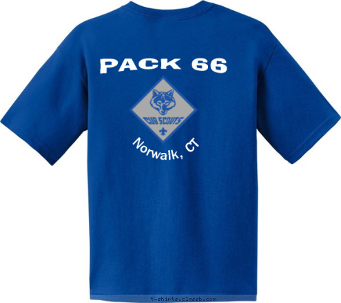 NORWALK, CT PACK 66 PACK 66 Norwalk, CT Pack 66
Norwalk, CT T-shirt Design pocket Logo with back