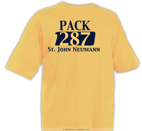 St. John Neumann 287 PACK T-shirt Design Yellow Pack 287