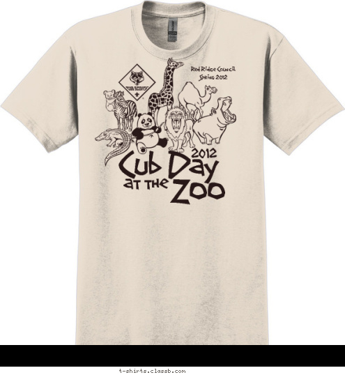 Red Ridge Council
Spring 2012
 Zoo
 at the
 2012
 Cub Day
 T-shirt Design SP1438
