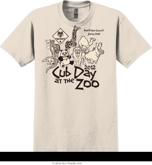 Red Ridge Council
Spring 2012
 Zoo
 at the
 2012
 Cub Day
 T-shirt Design SP1438