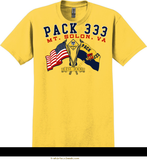 North River EST. 2001 333 PACK Mt. Solon, VA PACK 333 T-shirt Design 