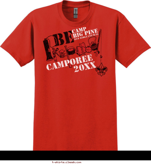 Your text here 2012 CAMPOREE RED RIDGE COUNCIL BIG PINE CAMP T-shirt Design SP1439