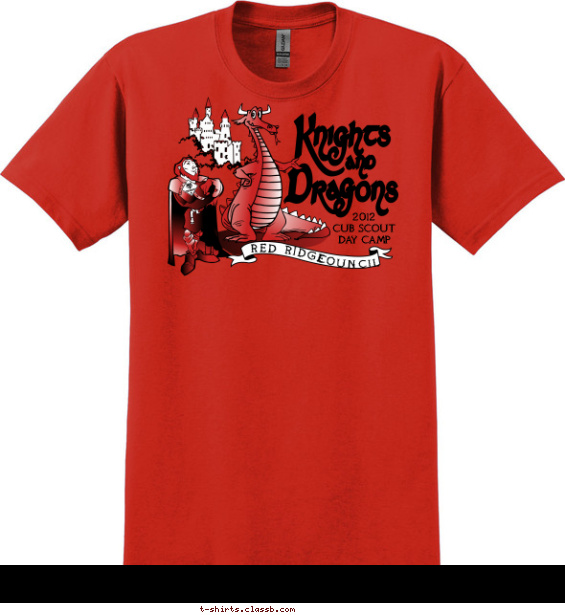 Knights and Dragons Cub Camp T-shirt Design