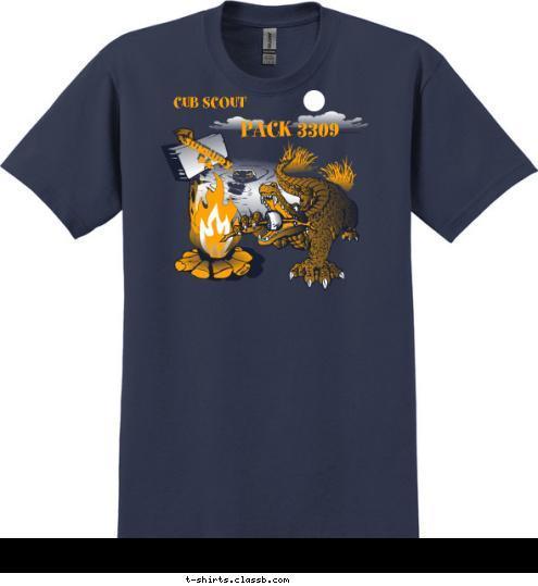 New Text PACK 3309 PACK 3309 SUNBURY,
 PA CUB SCOUT  PACK 3309 T-shirt Design 