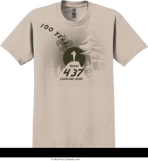 Lakeland Area 437
 Troop 100 Years T-shirt Design 