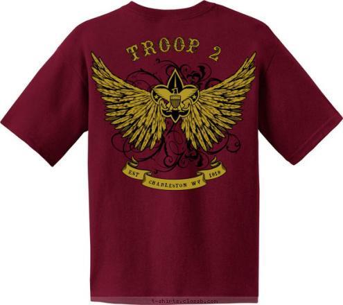 T-shirt Design Troop 2 Cardinal Red 2021