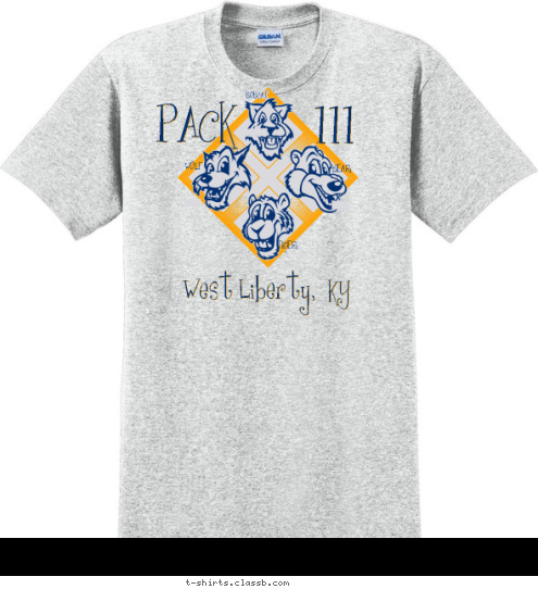 KY West Liberty,  111 PACK TIGER WOLF BEAR BOBCAT T-shirt Design 