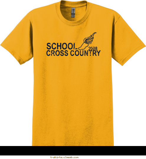 Your text here 2008 SCHOOL CROSS COUNTRY T-shirt Design SP1232