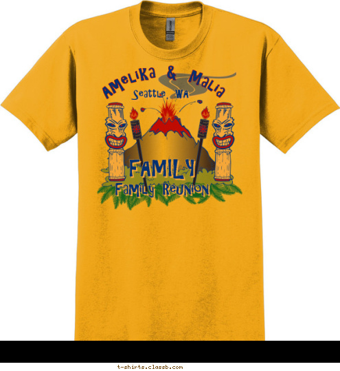 Seattle, WA Family Reunion FAMILY Amelika & Malia T-shirt Design 