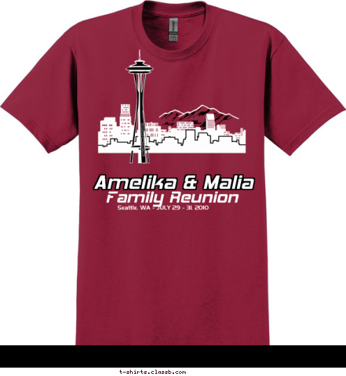 Seattle, WA - JULY 29 - 31, 2010 Family Reunion Amelika & Malia T-shirt Design 