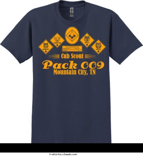 Mountain City, TN Pack 009 Cub Scout  T-shirt Design 